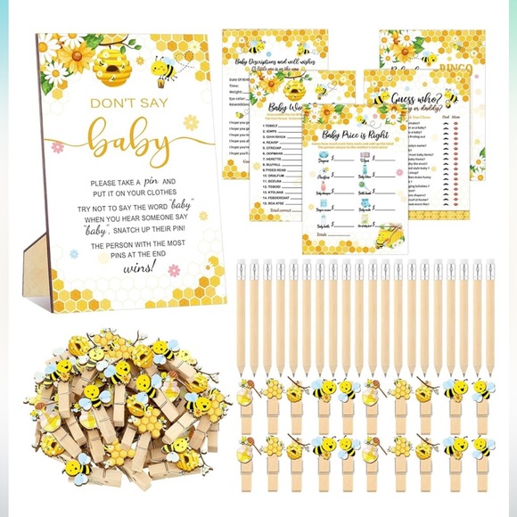 Bee theme Baby Shower Games Supplies - Picture 1 of 7